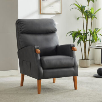 Maro Fireside Chair - Grey PU