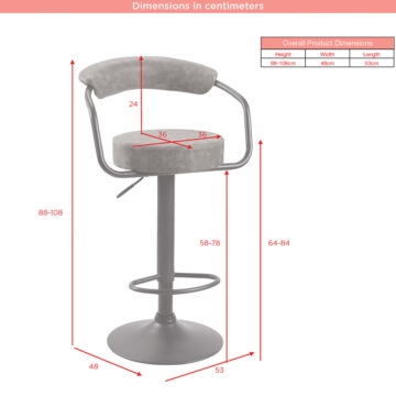 Hanna Bar Stool Stone Blue