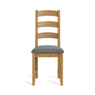 Alderstone Waxed Oak Ladder Chair With Chenille Pad | Clearance