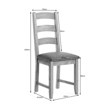 Alderstone Waxed Oak Ladder Chair With Chenille Pad | Clearance
