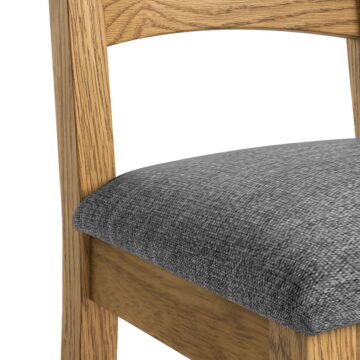 Alderstone Waxed Oak Ladder Chair With Chenille Pad | Clearance