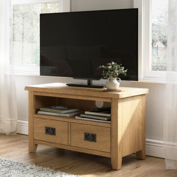 Alderstone Waxed Oak Small Tv Unit | Assembled