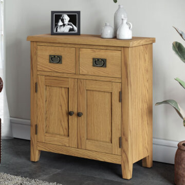 Alderstone Waxed Oak Mini Sideboard | Assembled