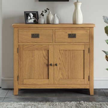 Alderstone Waxed Oak Small Sideboard | Assembled