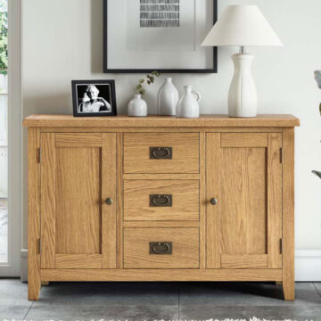 Alderstone Waxed Oak Wide Sideboard | Assembled
