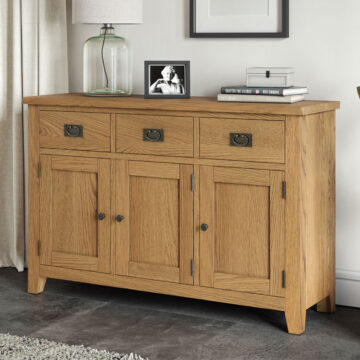 Alderstone Waxed Oak Large Sideboard | Assembled