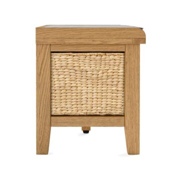 Alderstone Waxed Oak Hallway Bench With Basket | Assembled