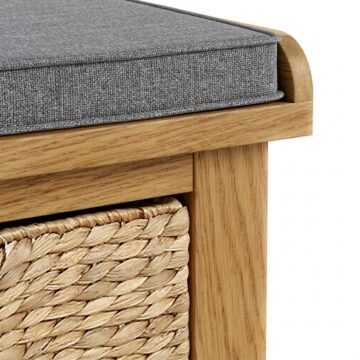 Alderstone Waxed Oak Hallway Bench With Basket | Assembled