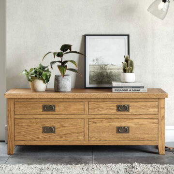 Alderstone Waxed Oak Large Drawer Storage Unit | Assembled