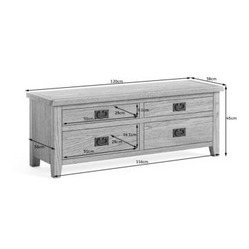 Alderstone Waxed Oak Large Drawer Storage Unit | Assembled | Clearance