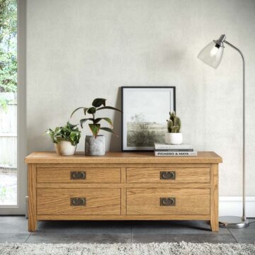 Alderstone Waxed Oak Large Drawer Storage Unit | Assembled