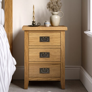 Alderstone Waxed Oak Bedside Cabinet | Assembled