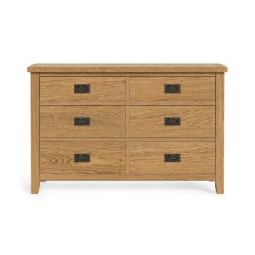 Alderstone Waxed Oak 6 Drawer Chest  | Assembled | Clearance