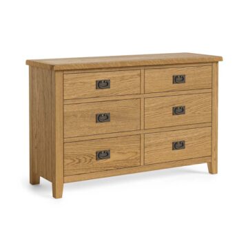 Alderstone Waxed Oak 6 Drawer Chest  | Assembled | Clearance