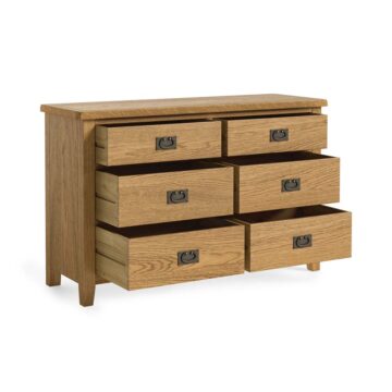 Alderstone Waxed Oak 6 Drawer Chest  | Assembled | Clearance