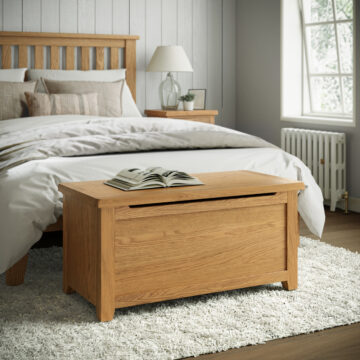 Alderstone Waxed Oak Blanket Box | Assembled