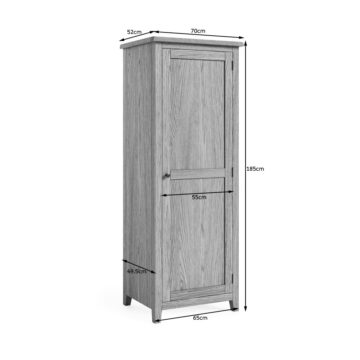 Alderstone Waxed Oak Single Door Wardrobe