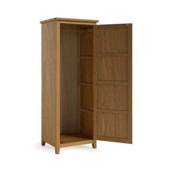 Alderstone Waxed Oak Single Door Wardrobe