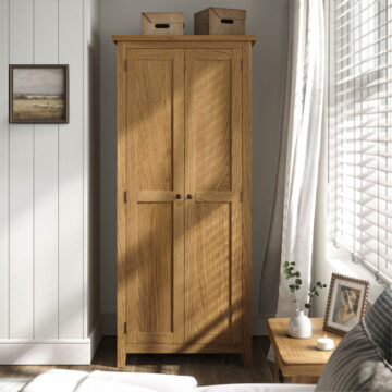 Alderstone Waxed Oak Full Hanging Wardrobe