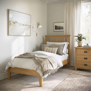 Alderstone Waxed Oak 3' Single Bed Low Foot End