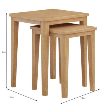 Arlon Oak Nest of 2 Tables | Assembled