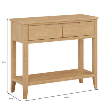 Arlon Oak 2 Drawer Console Table