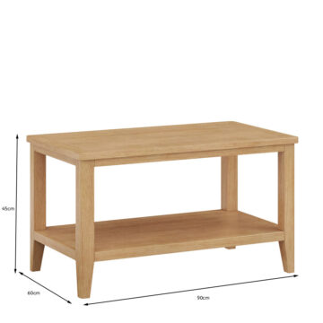 Arlon Oak Coffee Table With Shelf