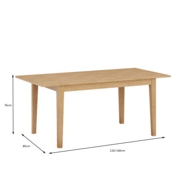 Arlon Oak 120cm Extending Dining table