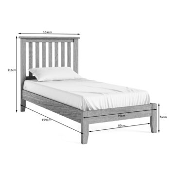 Alderstone Waxed Oak 3′ Single Bed Low Foot End