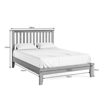 Alderstone Waxed Oak 4’6 Double Bed Low Foot End