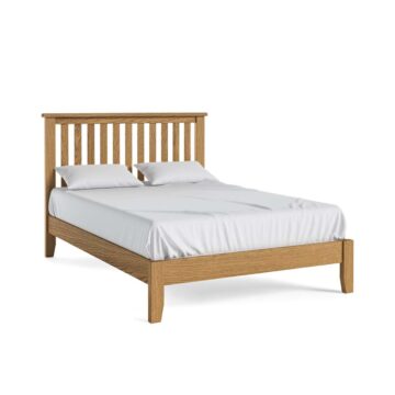 Alderstone Waxed Oak 4’6 Double Bed Low Foot End