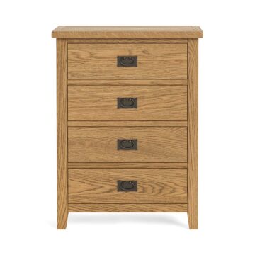 Alderstone Waxed Oak 4 Drawer Chest | Assembled