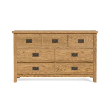 Alderstone Waxed Oak 3 Over 4 Drawer Chest | Assembled | Clearance