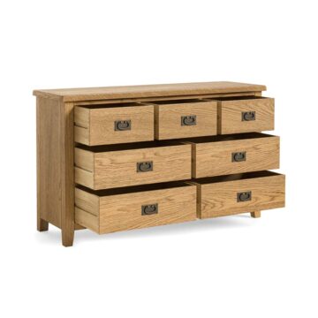 Alderstone Waxed Oak 3 Over 4 Drawer Chest | Assembled | Clearance