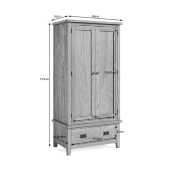 Alderstone Waxed Oak Gents Wardrobe