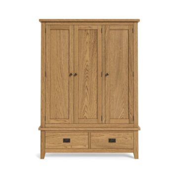 Alderstone Waxed Oak Triple Wardrobe