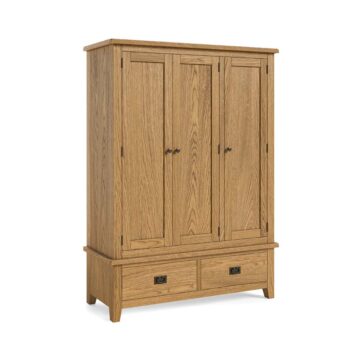 Alderstone Waxed Oak Triple Wardrobe