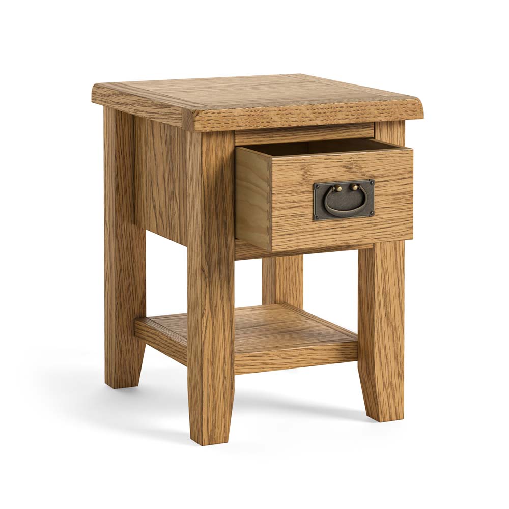 Alderstone Waxed Oak Lamp Table | Assembled | Clearance