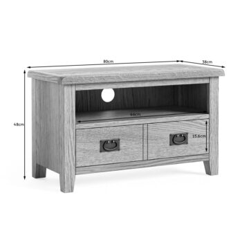Alderstone Waxed Oak Small Tv Unit | Assembled