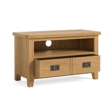 Alderstone Waxed Oak Small Tv Unit | Assembled