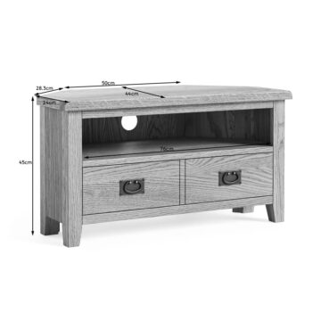 Alderstone Waxed Oak Corner Tv Unit | Assembled