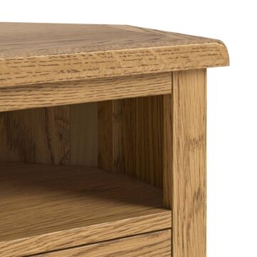 Alderstone Waxed Oak Corner Tv Unit | Assembled
