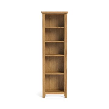 Alderstone Waxed Oak Slim Bookcase