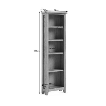 Alderstone Waxed Oak Slim Bookcase