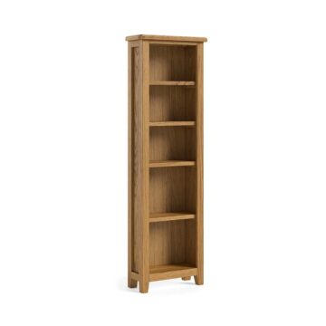 Alderstone Waxed Oak Slim Bookcase