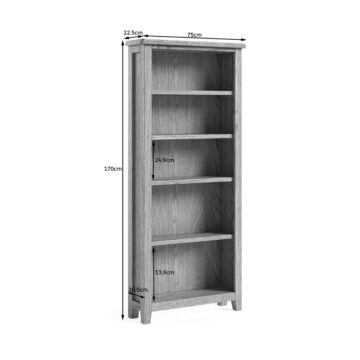 Alderstone Waxed Oak Large Bookcase