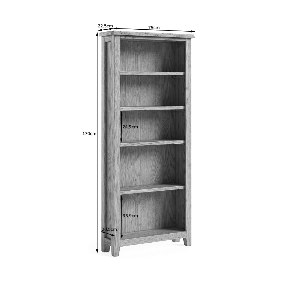 Alderstone Waxed Oak Large Bookcase