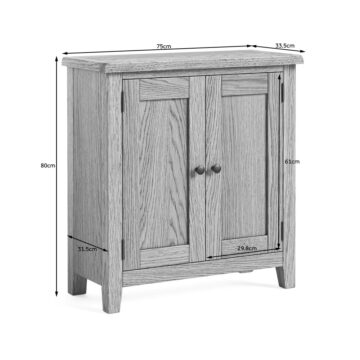 Alderstone Waxed Oak Small Cabinet 2 Doors | Assembled | Clearance