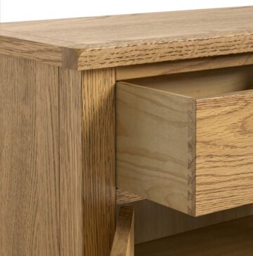 Alderstone Waxed Oak 2 Door 2 Drawer Mini Sideboard | Assembled