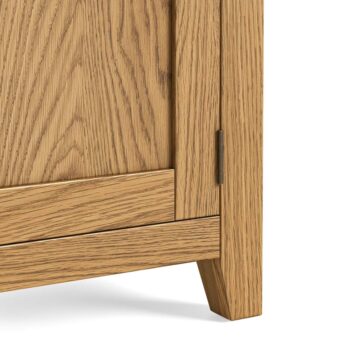 Alderstone Waxed Oak 2 Door 2 Drawer Mini Sideboard | Assembled